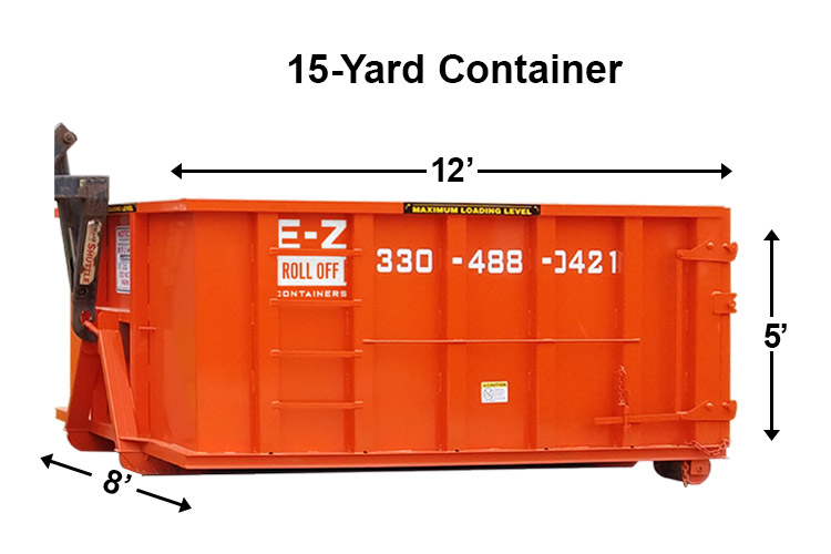 15 yard container from ez roll off containers