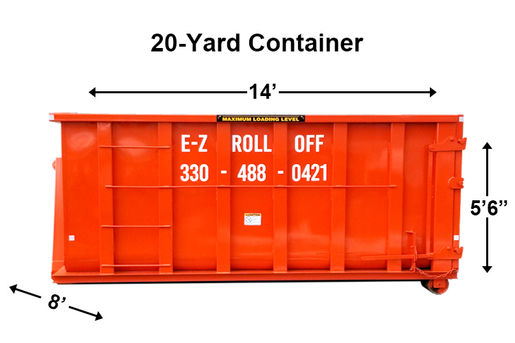 20 yard container from ez roll off containers